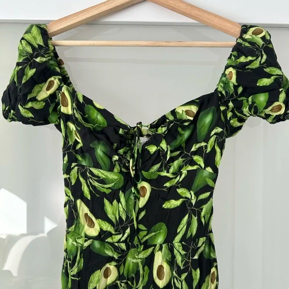 Wilfred Avocado Summer Dress with Puff Sleeves - Picture 3 of 5